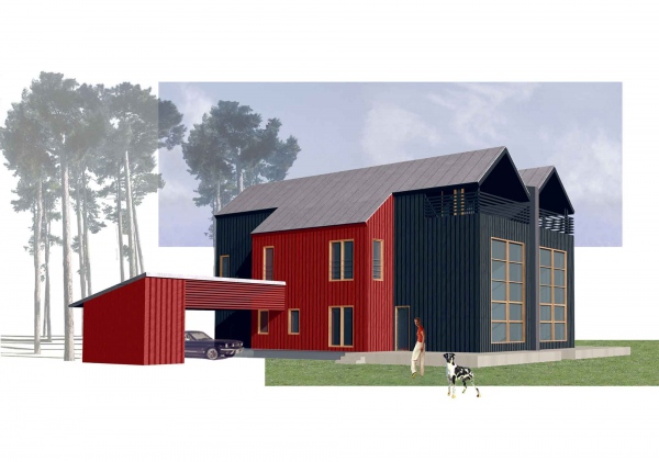 Dvīņu māja Garkalnes novadā Arhitektūra - Astrīda Kroģere, Elēna Melzoba